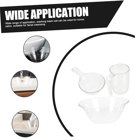 Set Round Mouthwash Basin with Cup and Spoon - Home & Salon Use