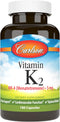 Carlson Vitamin K2 MK-4 (Menatetrenone), 5 mg, Bone Support Supplement, Soy-Free, 180 Capsules