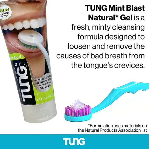 TUNG Tongue Gel by Peak Essentials | Mint Blast Natural Cleaning Paste | 2 PACK | Bad Breath Eliminator, BPA Free