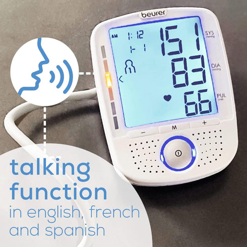 Beurer BM50 Talking Upper Arm Blood Pressure Monitor, Digital Machine with Automatic Cuff