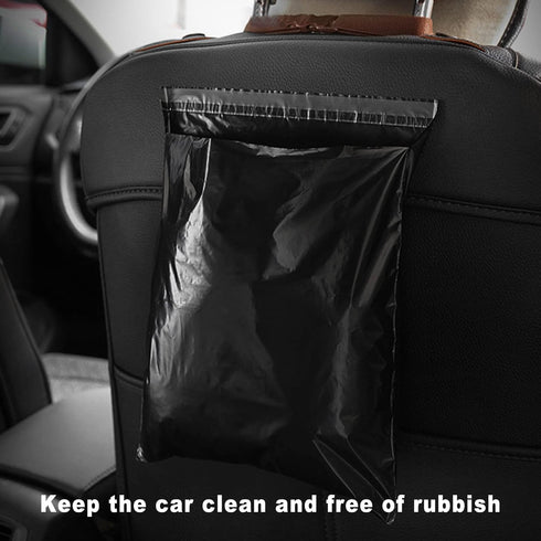 Disposable Car Trash Bags, Pack of 100, Portable Self Adhesive Vomit Bags for Cars, Black