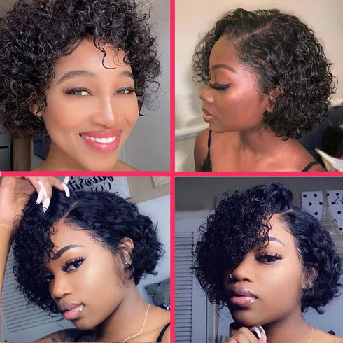 Human Hair Bundles, Kinky Curly Wave Hair, 4 Bundles 50 Gram/Bundle, 8A Unprocessed Kinky Curly Wave (8 8 8 8 1b)