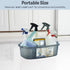 Large Cleaning Caddy with Handle, Sturdy Bucket Organizer for Cleaning Supplies, Clear Grey