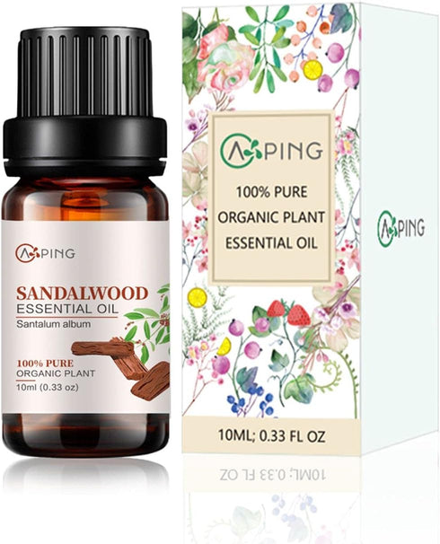 Sandalwood Essential Oil 0.33oz - 100% Pure Organic for Diffuser, Aroma, Skin, Meditation, Massage