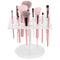 54 Holes Acrylic Brush Holder, Collapsible Makeup Brush Dryer Stand for Makeup Lovers (White)