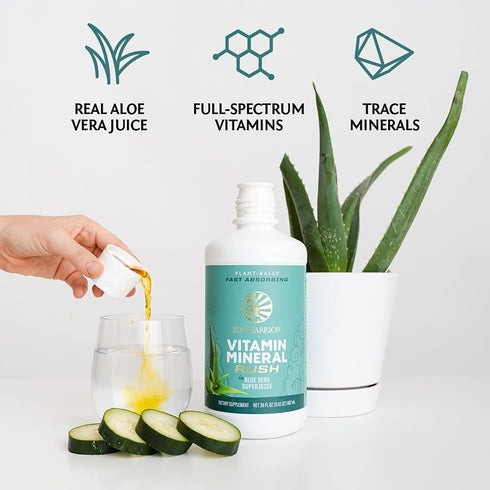 Sunwarrior Liquid Multivitamin & Minerals with Aloe Vera for Men and Women | 30 Fl Oz | Vegan, Gluten Free, Sugar Free