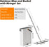 Set 4 CTIME Flat Mop and Bucket with WringerWet and Dry UseHands-Free Flat Mops for Floor Cleaning and Window Wall