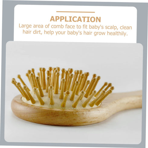 Set BESPORTBLE Newborn Hair Care Brush Wooden Comb and Massager for Toddler Scalp Gentle Brushing Tool for Babies