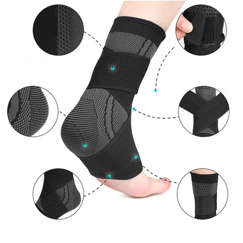QMQJIA Compression Ankle Brace Support Sleeve - Breathable Stabilizer for Achilles Tendon, Arch Support & Swelling