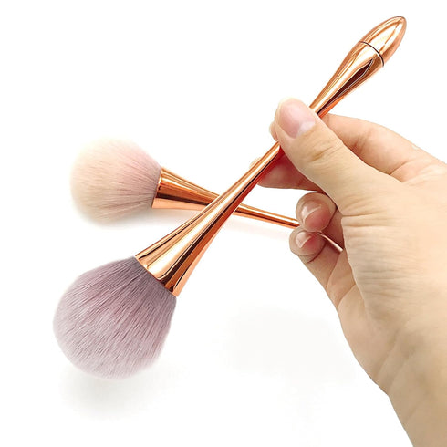 SILPECWEE 2 Pcs Nail Brushes - Cleaning Dust, Makeup, Blush, Acrylic Nail Art Brush Set