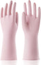 COOLJOB Large Reusable Rubber Dishwashing Cleaning Gloves, Non-Slip Grippy Long Gloves, Flexible Waterproof, Lt Pink