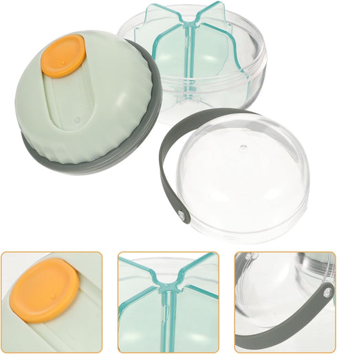 Weekly Portable Pill Organizer Multi-Grid Storage Case with Sealing Rotating Lid Small Light Green for Travel and Daily
