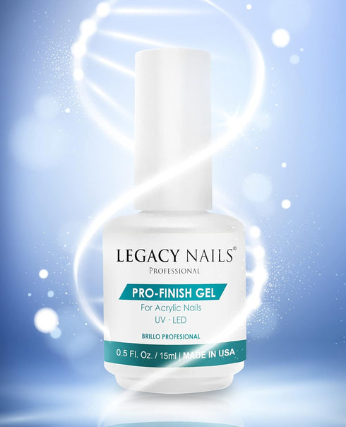 Legacy Nails Professional PRO FINISH GEL 0.5oz, High-Gloss Acrylic Nail Sealer for Long-Lasting Shine