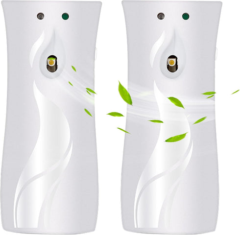 (2-Pack) Automatic Fragrance Dispenser, Air Freshener Spray Dispenser, Wall Mounted or Standing, White