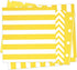 Disposable Yellow Paper Luncheon Party Napkins, Striped Chevron Polka Dot, 60 Count, 13"x13"