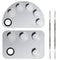 Professional Stainless Steel Makeup Palette, 2 Pieces Cosmetic Palette with Spatula Tool for Nail-art Mixing