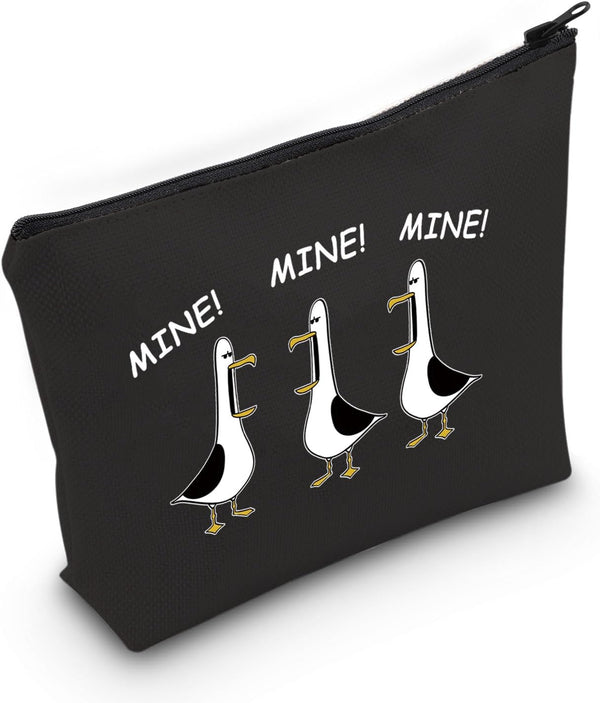 MNIGIU Nemo Seagull Cosmetic Bag, Seagull Lovers Gifts Underwater Animal Souvenir Gift (MINE Black Bag)