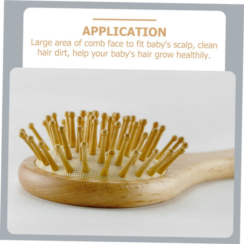 PERSELOSO Infant Soft Wooden Hair Comb for Gentle Scalp Grooming for Newborn Hair Care and Bath Time