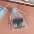HRX Package 100pcs Organza Favor Bags 4 x 6 inch, Light Blue Mesh Drawstring Sheer Jewelry Pouches for Baby Shower Party