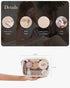 Pocmimut PU Leather Clear Makeup Bag, Travel Essentials Cosmetic Organizer for Women (Beige)