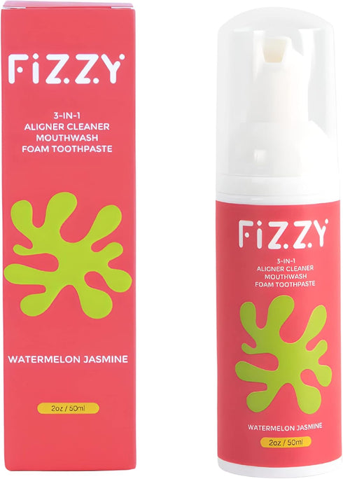 Fizzy 3-in-1 Foam Cleaner for Aligner, Retainer, Denture, Night Guard, Travel-Size Watermelon Jasmine