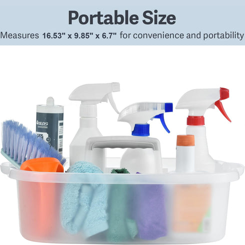 Haundry Large Cleaning Caddy with Handle, Sturdy Organizer Basket for Household Cleaning Supplies