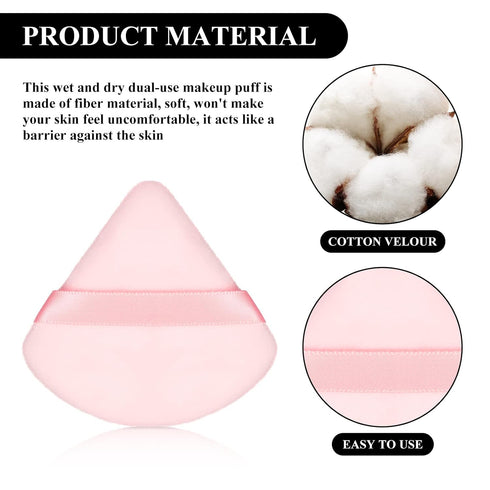 Maitys 12 Pieces Triangle Powder Puff, Face Makeup Cosmetic for Loose Powder, Soft Washable Reusable Foundation Sponge