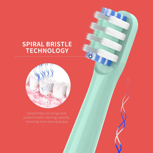 Replacement Toothbrush Heads, Green 6 Pack Compatible with Colgate Hum Connected Smart Battery Toothbrush