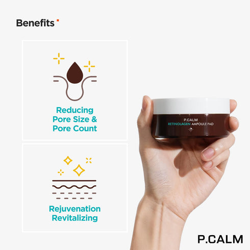 P.CALM Retinolagen Ampoule Pad - 60 Patches, Vegan Fragrance-Free Hydrogel Under Eye Patch with Retinol & Bakuchiol