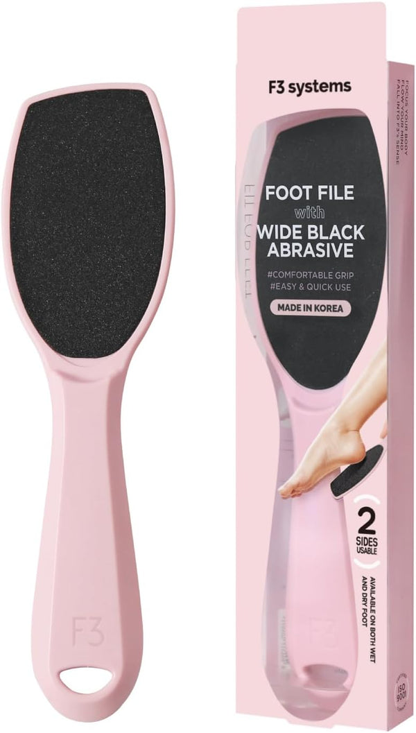 Wide Emery Foot File (Pink) - Double-Sided Pedicure Tool for Cracked Heels and Callus Removal