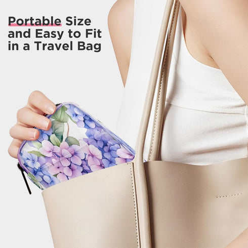 Skerhhux 7 Purple Flower Print Pill Case Travel Pill Organizer Weekly Day Portable with Zipper Medicine Box Pill Case