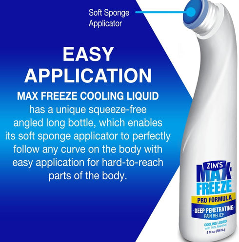 Zim's Max Freeze Liquid, 3 Pack Pain Relief Topical Analgesic for Muscles and Joints, 3 Ounce