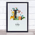 The Card Zoo Jungle Animals Initial L Baby Birth Details Nursery Christening Gift Print
