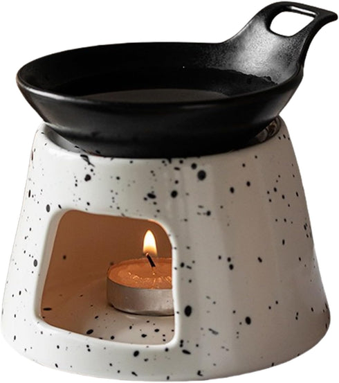 Kfwfuaee Set Modern Heat Resistant Ceramic Essential Oil Burner Tea Light Candle Holder Multifunctional Aromatherapy