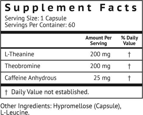VitaMonk Low Dose Caffeine and Theanine - Microdose of Caffeine L Theanine Pills with 25mg Caffeine, No Jitters, No