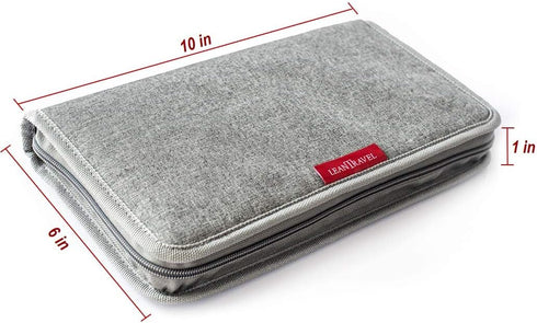 LeanTravel Pill Case Organizer for Travel with Passport Wallet, Grey, Extra Large for 7 to 28 Day Travel