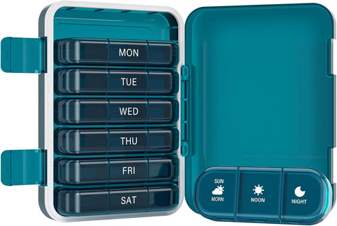 Vikie Weekly Pill Organizer 3 Times a Day, Morn NOON Night, BPA-Free, Portable