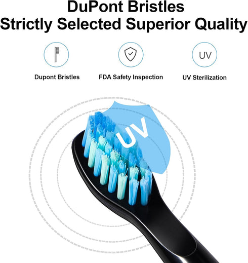 Toothbrush Replacement Heads Compatible with Bitvae D2 Electric Toothbrush, Sonic Electric Toothbrush Heads, 10 Pack