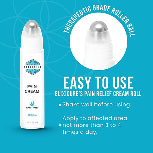 Natural Pain Relief Cream for Arthritis Pain, Joint Relief & Sore Muscles, Fast Acting & Non-Greasy (1 oz. Roll-On)