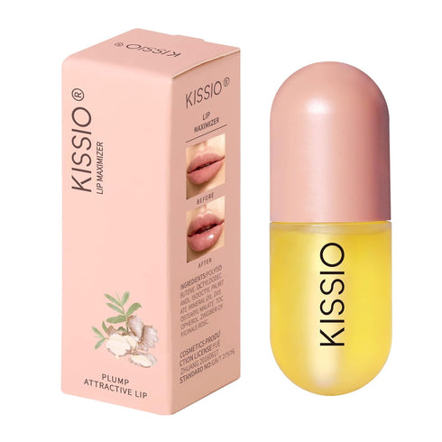 KISSIO Natural Lip Plumper, 5.5ml Plumping Gloss for Fuller Lips, Hydrating & Reducing Fine Lines, Beautiful Finish