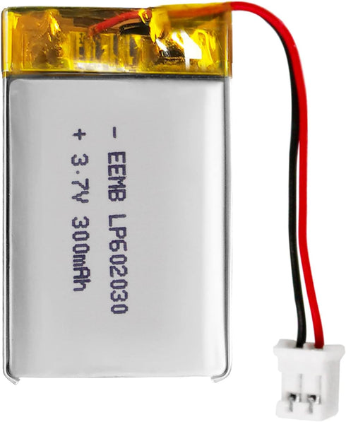 EEMB 3.7V 300mAh 602030 Lipo Lithium Polymer Battery Pack with Wire JST Connector for Speaker and Wireless Device