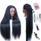 Mannequin Head with Hair - 26" Hair Styling Doll Head with Table Clamp Stand Included (Black YK)