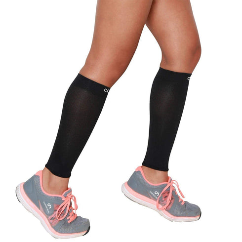 COPPER HEAL CALF Compression Sleeves (1 PAIR) for Exercise Recovery - Calf Muscle Strains, Shin Splints