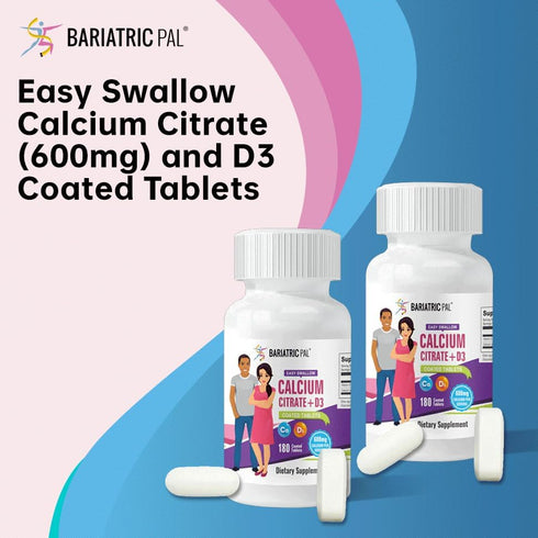BariatricPal Easy Swallow Calcium Citrate (600 mg) and D3, Coated Tablets, 30-Day Supply