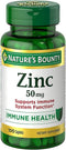 Nature's Bounty 50 mg Zinc Caplets, Unflavored, 100 Count, 2 Pack