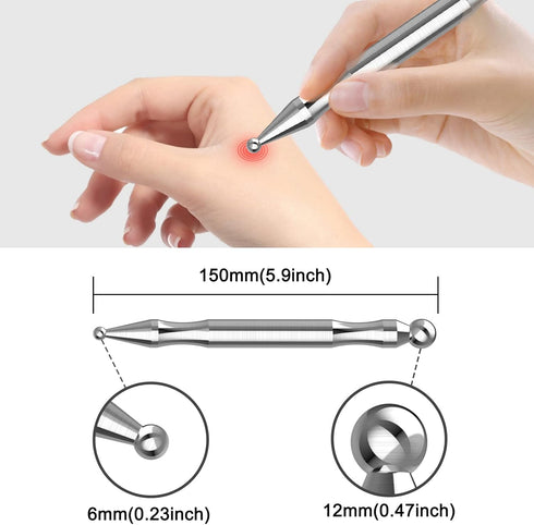Melonsun Stainless Steel Acupuncture Pen for TMJ Relief, FSA-HSA-Eligible TMJ Massager for Jaw Clenching, Acupressure