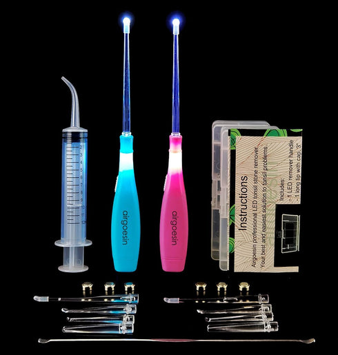 Airgoesin Upgraded Tonsil Stone Remove Tool + Irrigation Clean Syringe for Fresh Breath