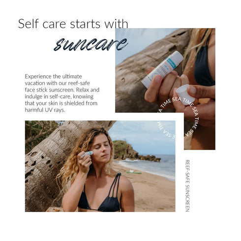Reef Safe Sunscreen SPF 50 Facestick - Biodegradable, Zinc, Vitamin E, Oxybenzone & Octinoxate Free, Made in USA