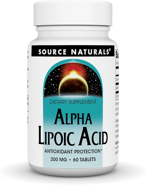 Source Naturals Alpha Lipoic Acid | 200 mg - 60 Tablets for Antioxidant Protection