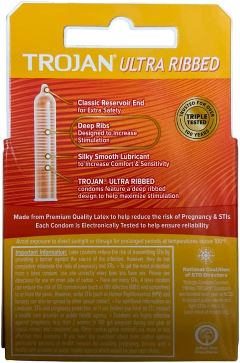 TROJAN 3pk Ribbed